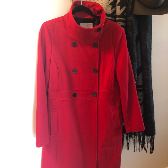 Red Double-Breasted Winter Jacket - Picture 2 of 4